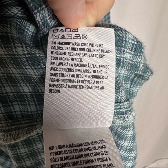 American Eagle Outfitters Gingham Long Sleeve Dress Smocked Cottagecore Medium - Picture 7 of 10